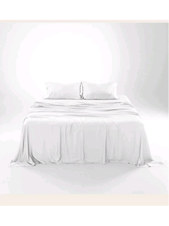 Olive and Crate Other - Olive Crate 100% Eucalyptus TENCEL Cooling - FULL Sheet Set 4pc White Snow